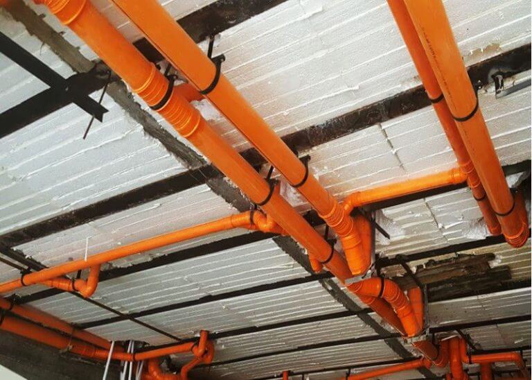 نحوه لوله کشی فاضلاب زیر سقفی